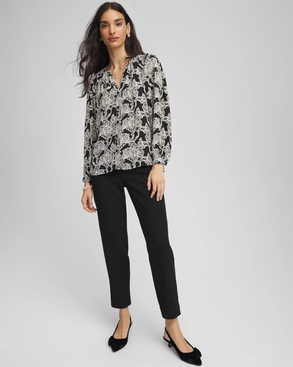 Matelassé Slim Tapered Ankle Pants Black - Chico's