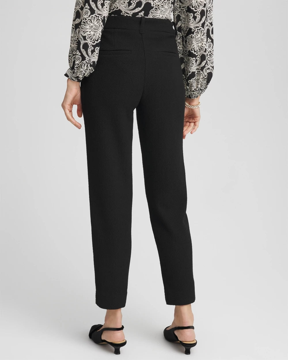 Matelassé Slim Tapered Ankle Pants Black - Chico's
