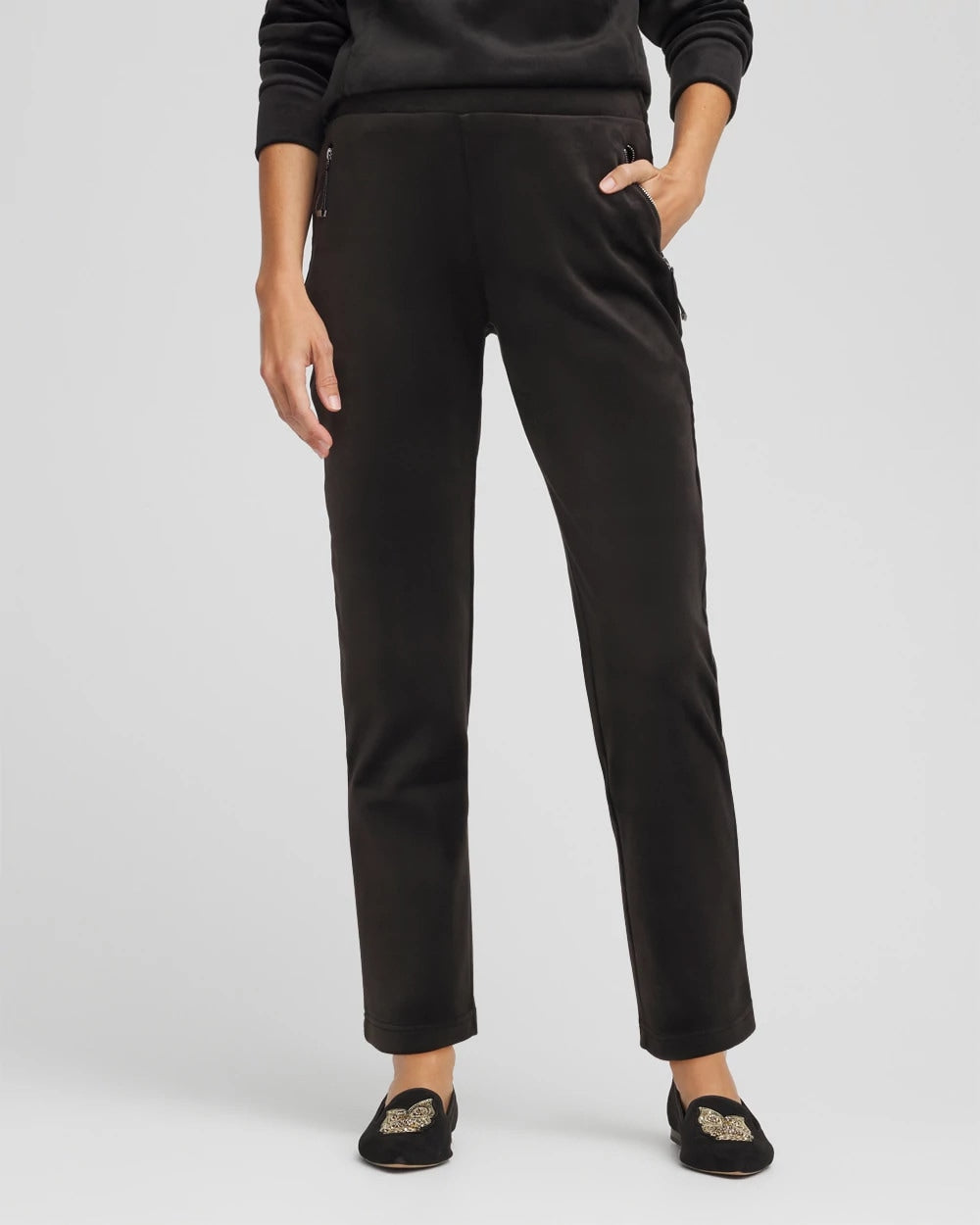 Zenergy® Velour Tapered Ankle Pants Black - Chico's