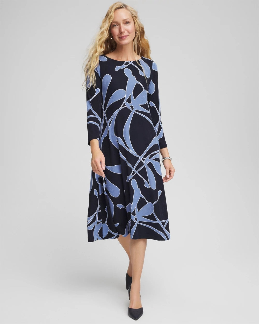 Travelers™ Abstract Midi Dress Travelers India Ink - Chico's
