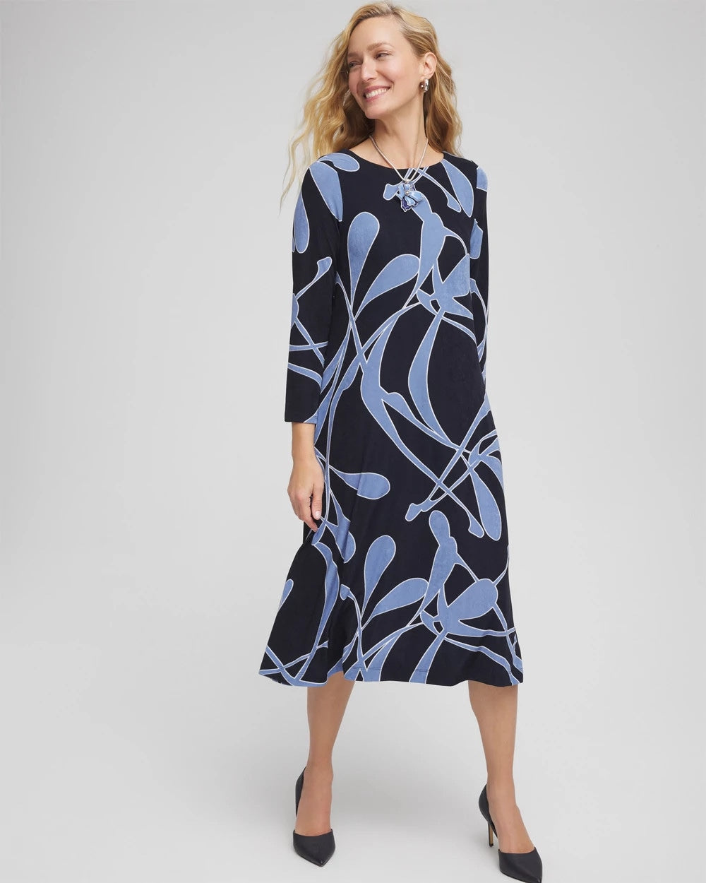Travelers™ Abstract Midi Dress Travelers India Ink - Chico's