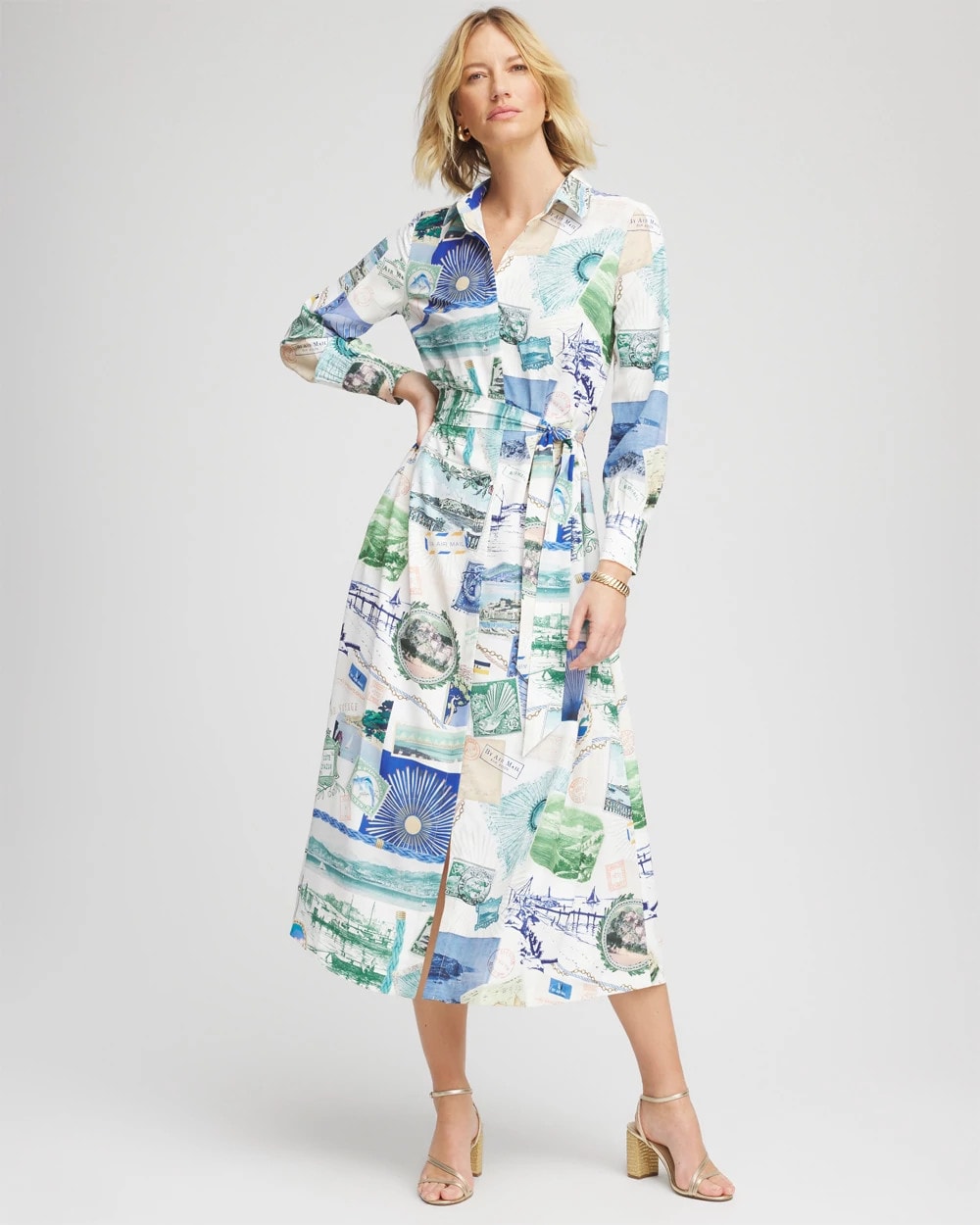 Port Call Maxi Shirtdress Ecru - Chico's