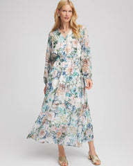 Georgette Tie-Front Maxi Dress Ecru - Chico's