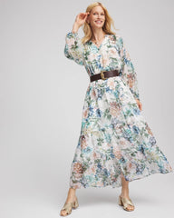 Georgette Tie-Front Maxi Dress Ecru - Chico's