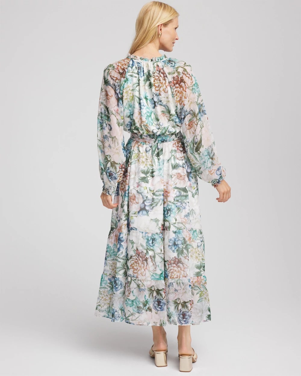 Georgette Tie-Front Maxi Dress Ecru - Chico's