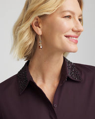 Sequin Collar Midi Shirtdress Night Bloom - Chico's