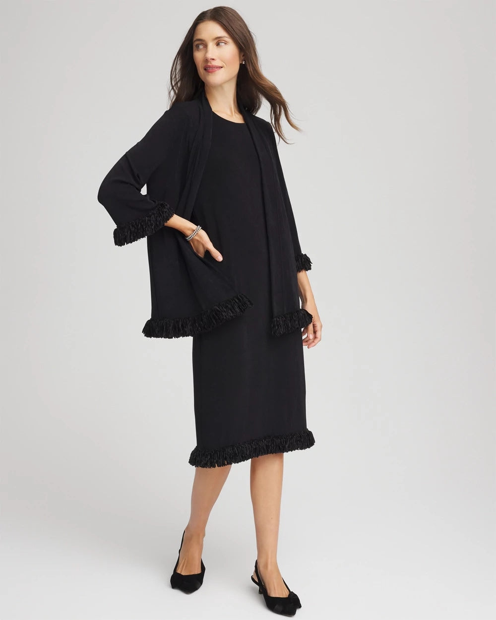 Travelers™ Fringe Hem Tank Dress Travelers Black - Chico's