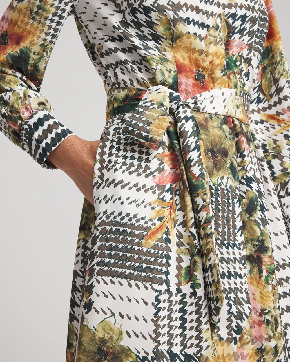 Artisanal Floral Print  Maxi Shirtdress Ecru - Chico's