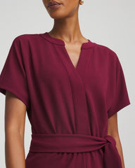 Belted Dolman-Sleeve Jumpsuit Deep Chianti - Chico's