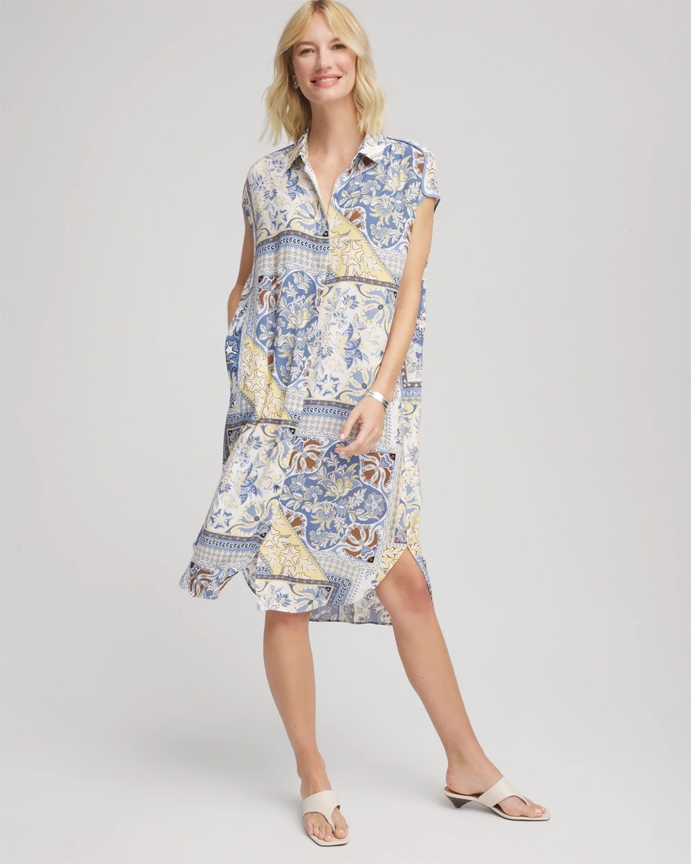 Floral Patchwork Short Shirtdress Ecru - Chico's