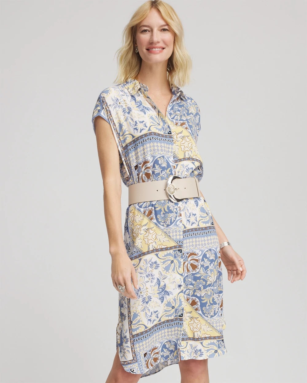 Floral Patchwork Short Shirtdress Ecru - Chico's
