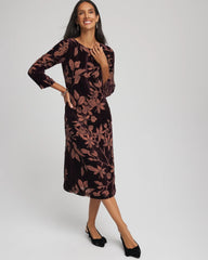 Burnout Velvet Midi Dress Night Bloom - Chico's