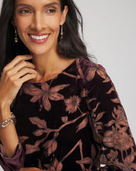 Burnout Velvet Midi Dress Night Bloom - Chico's