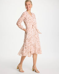 Cheetah Georgette Tie Shirtdress Sweet Blossom - Chico's