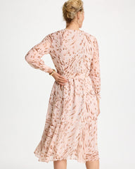 Cheetah Georgette Tie Shirtdress Sweet Blossom - Chico's