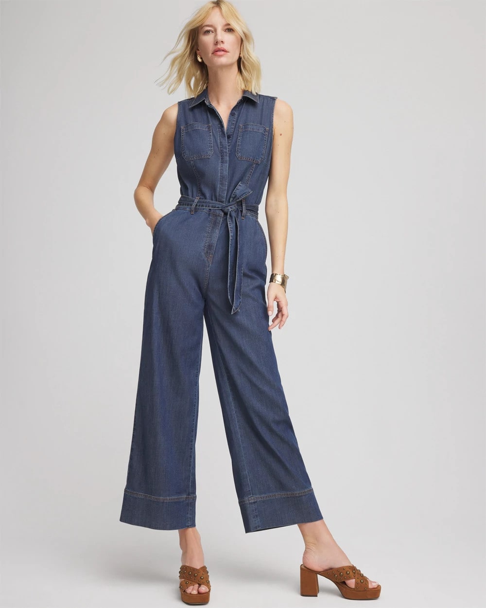 Denim Wide-Leg Jumpsuit Biscayne Blue - Chico's