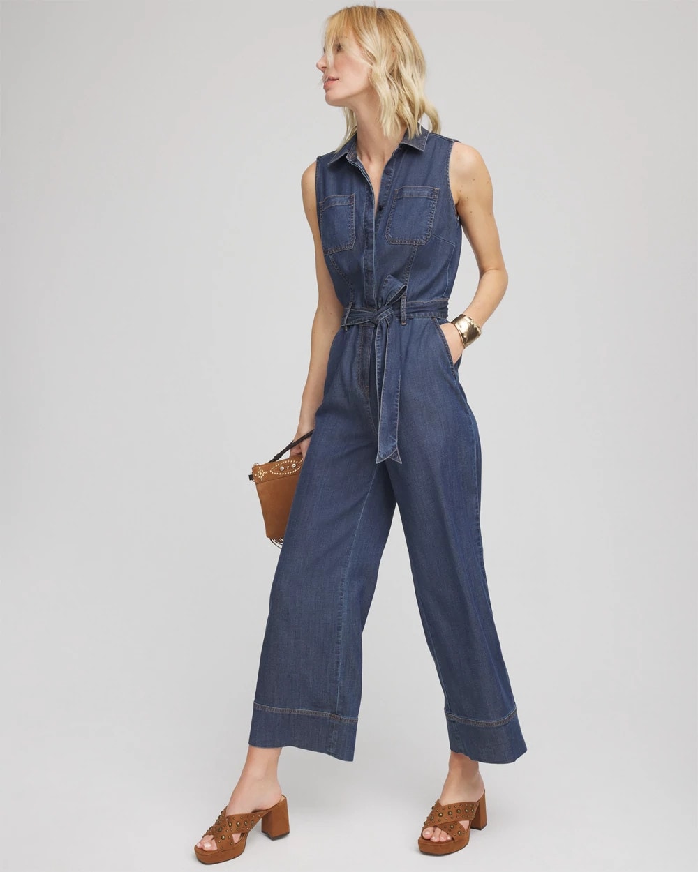 Denim Wide-Leg Jumpsuit Biscayne Blue - Chico's