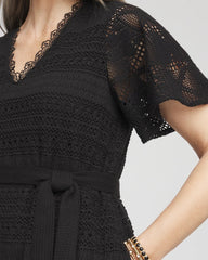Petite Crochet-Lace Maxi Dress Black - Chico's
