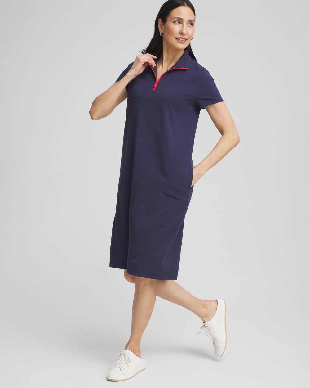 Zenergy® UPF Half-Zip Dress Passport Blue - Chico's