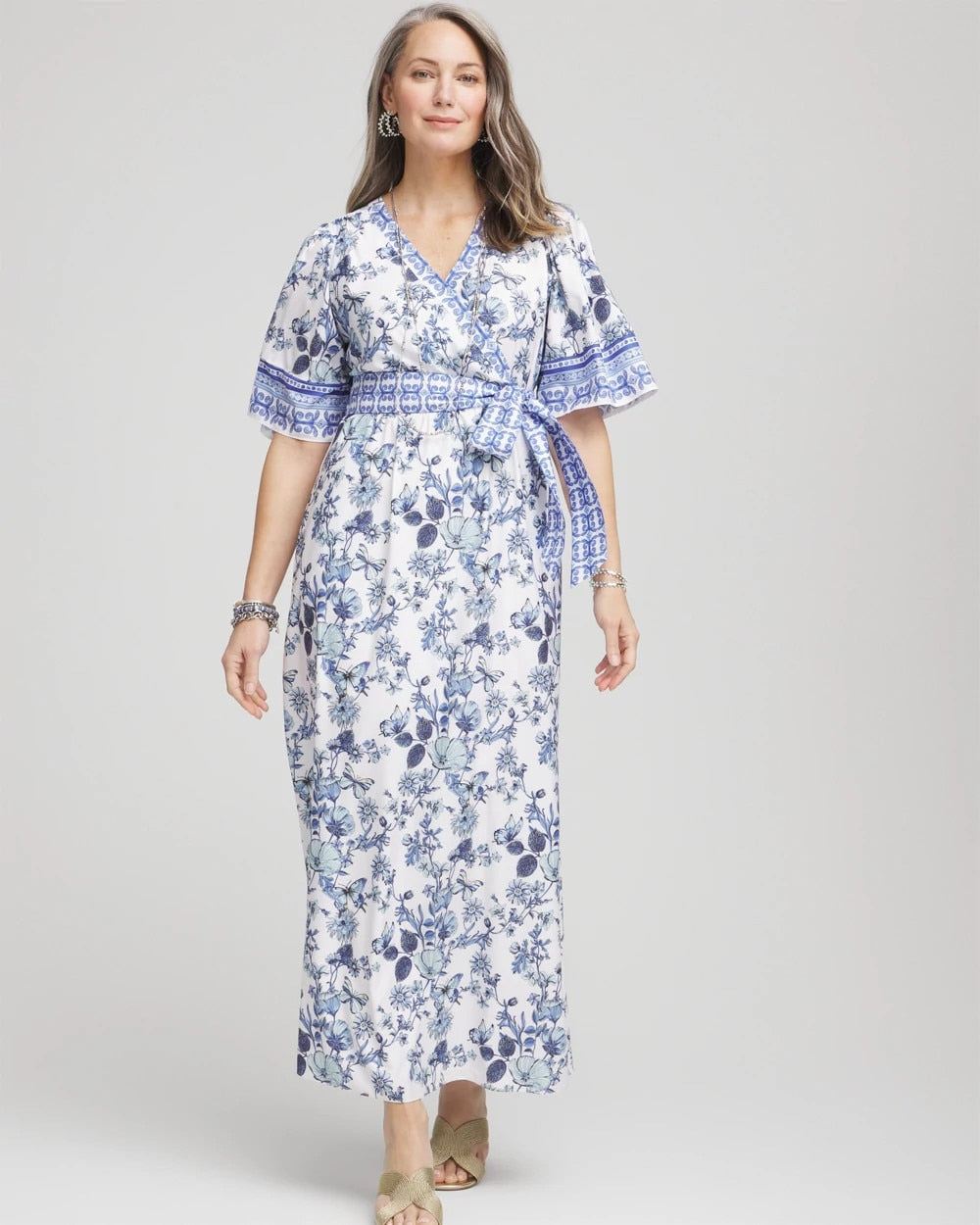 Surplice Matte Satin Maxi Dress Alabaster - Chico's