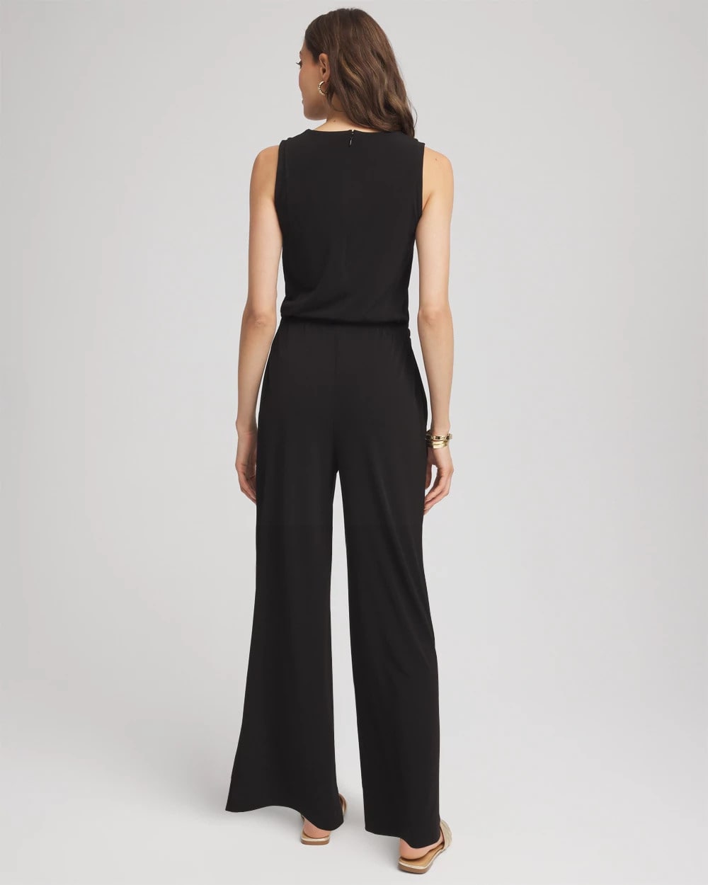 Travelers™ Jersey Knit Chain-Trim Jumpsuit Black - Chico's