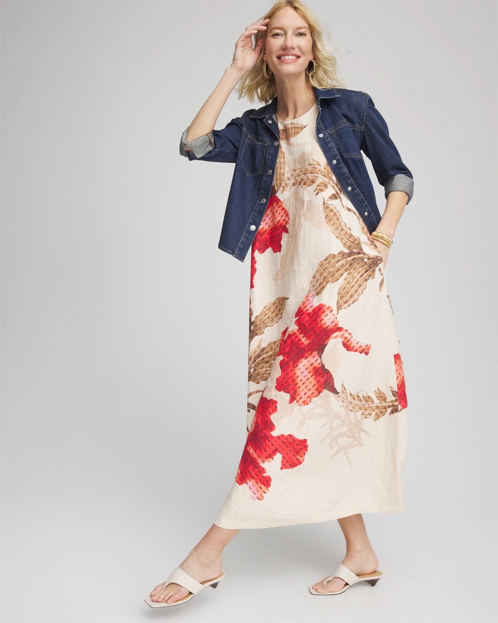Floral Tank Linen Maxi Dress Multi - Chico's
