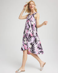 Zenergy® Floral Palms Lightweight Midi Dress Violet Aura - Chico's