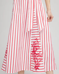 Embroidered Godet Striped Maxi Dress Alabaster - Chico's