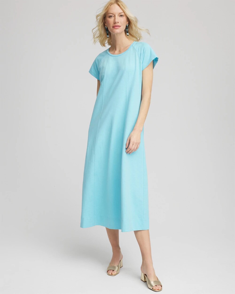 Short-Sleeved Maxi Dress Paradiso Blue - Chico's