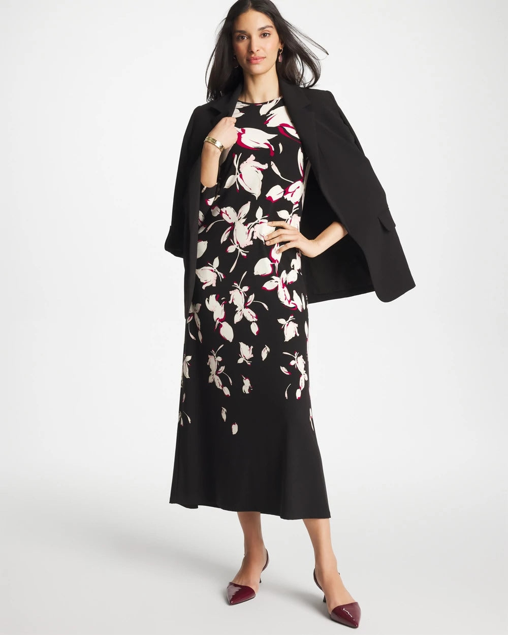 Column Knit Maxi Dress Black - Chico's
