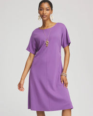 Fit and Flare Cinched Waist Dress Plum Shade - Chico's