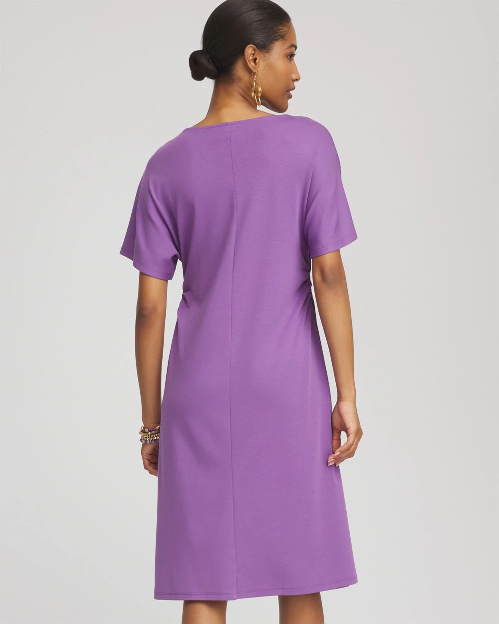 Fit and Flare Cinched Waist Dress Plum Shade - Chico's