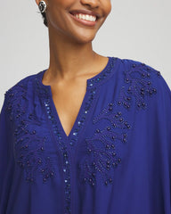 Embellished Kaftan Dress Blue Casa - Chico's