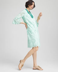 Eyelet Cotton Voile Dress Teal Waters - Chico's