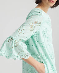 Eyelet Cotton Voile Dress Teal Waters - Chico's