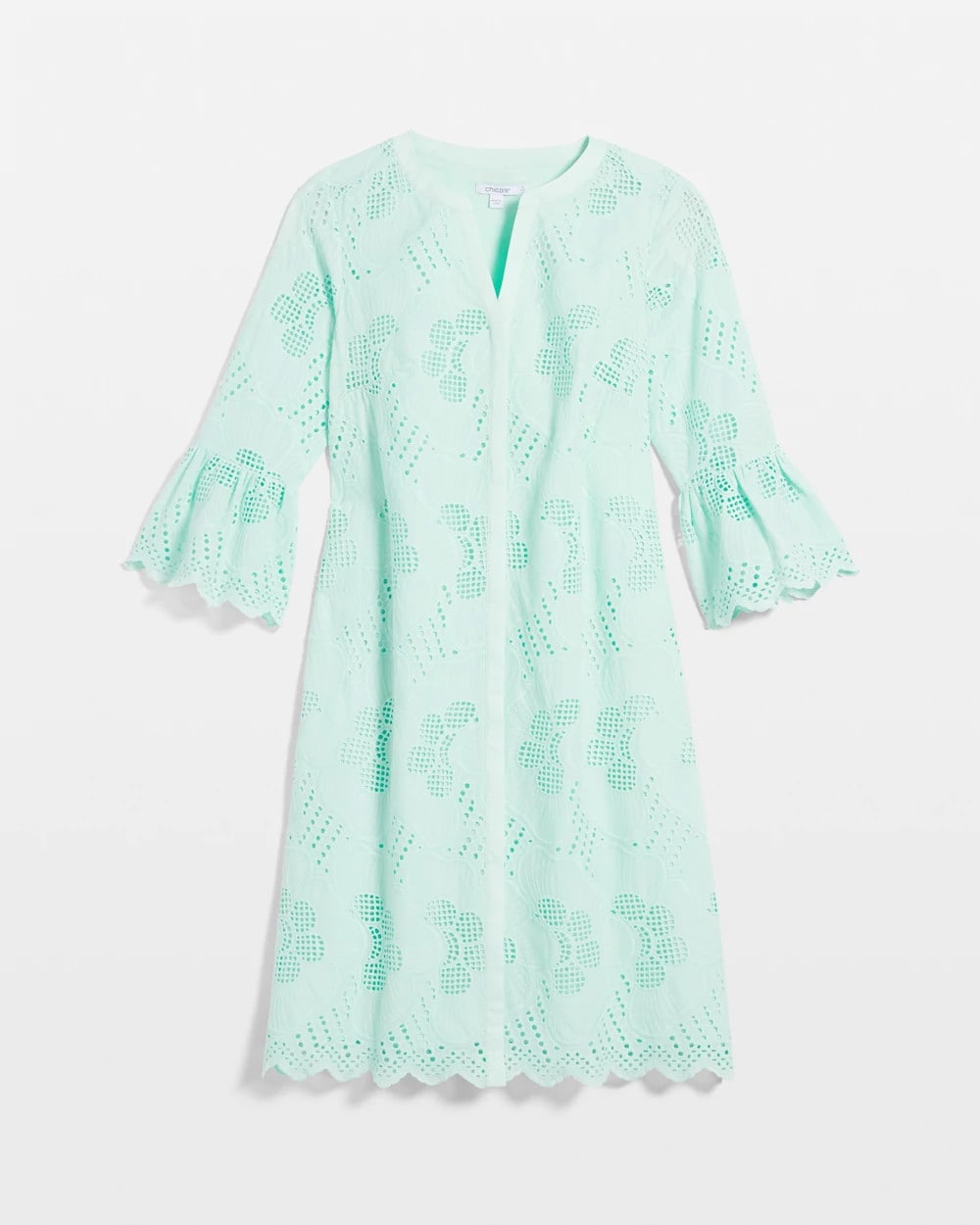 Eyelet Cotton Voile Dress Teal Waters - Chico's