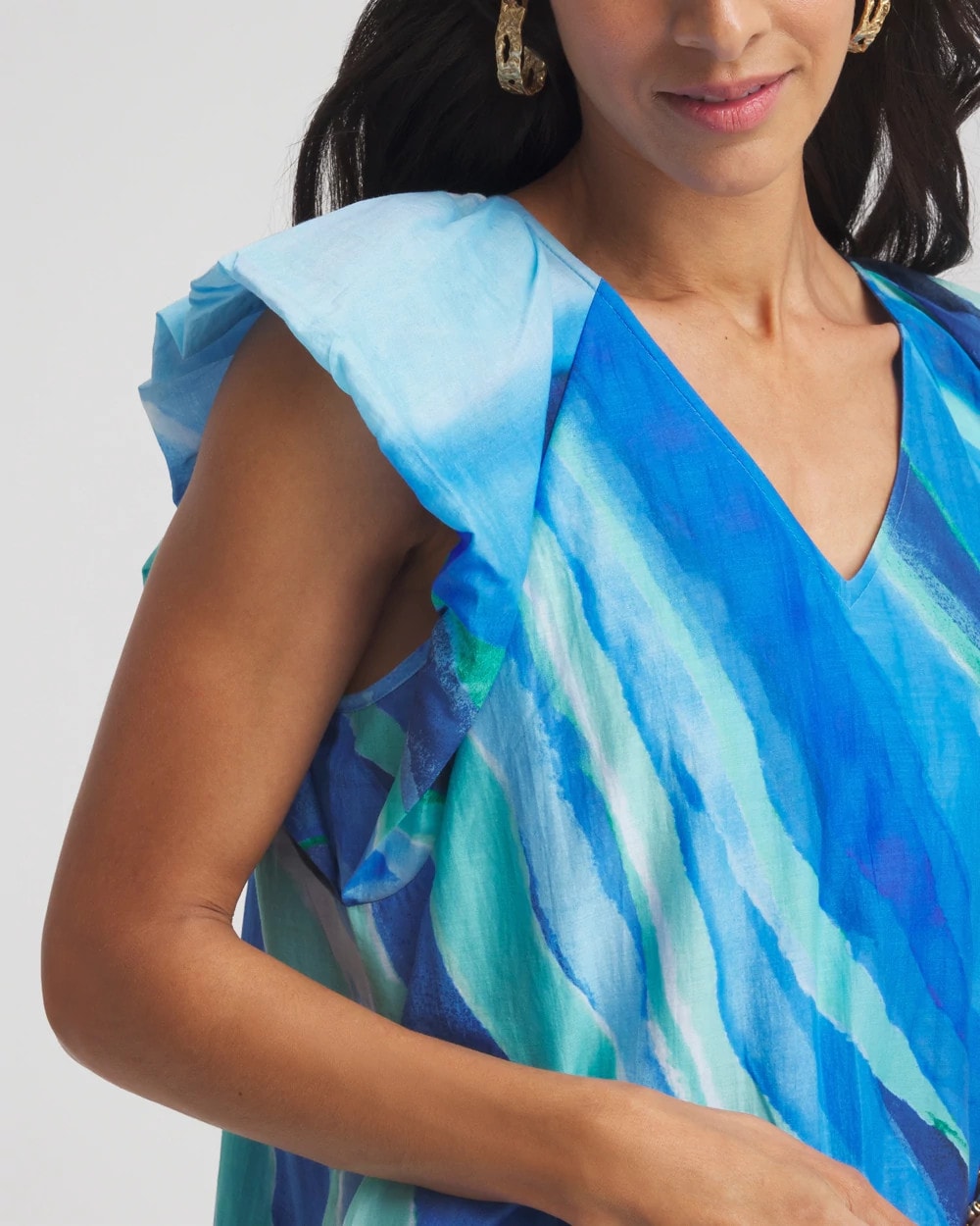 Cotton-Silk Voile Popover Dress Multi - Chico's