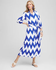 Chevron Striped Shirtdress Alabaster - Chico's