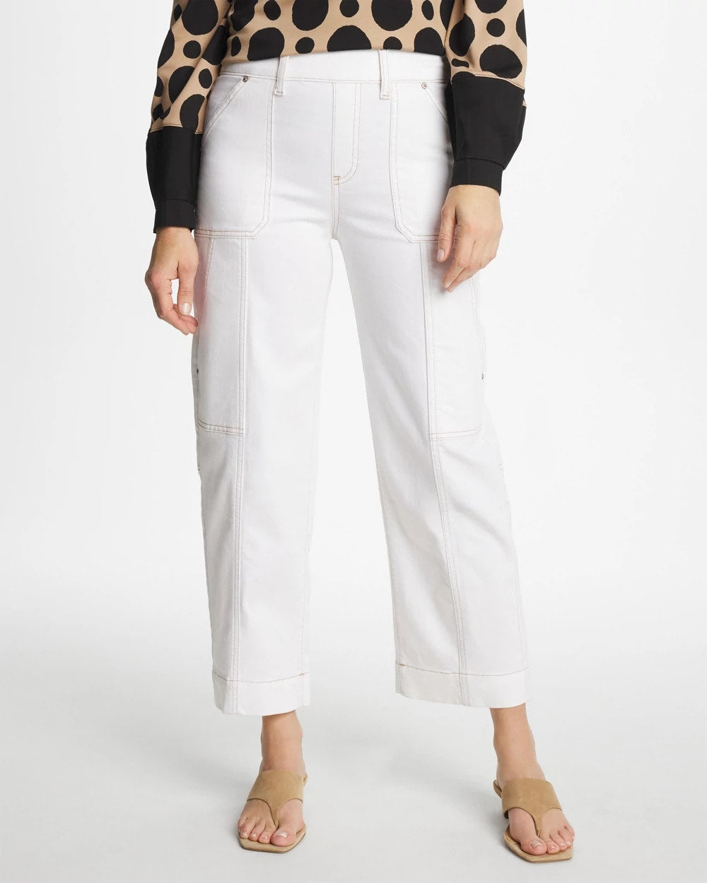 Utility Wide Pull-On Crop Jeans Alabaster - Chico's