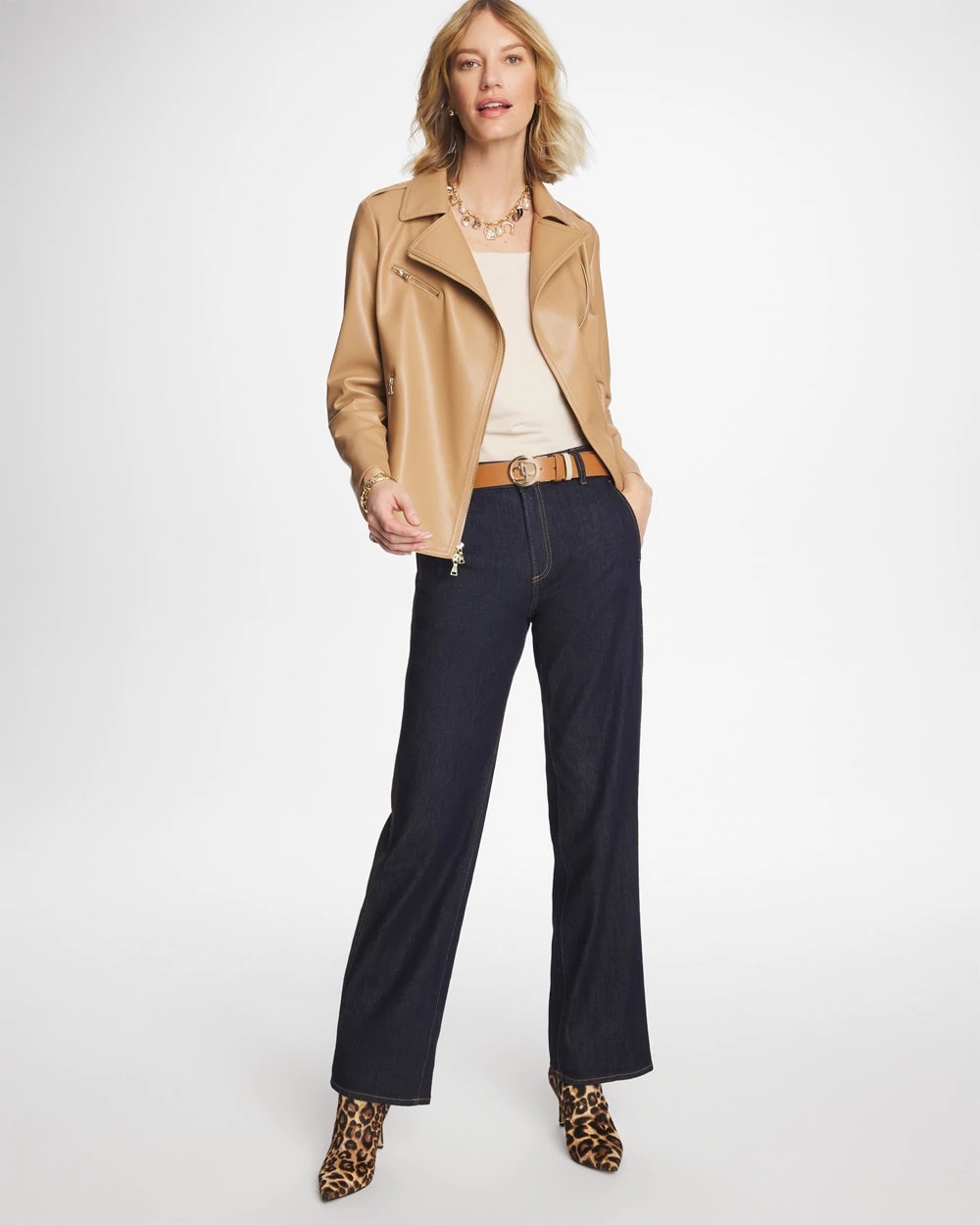 Trapunto Wide-Leg High-Rise Jeans Cedar Rinse - Chico's