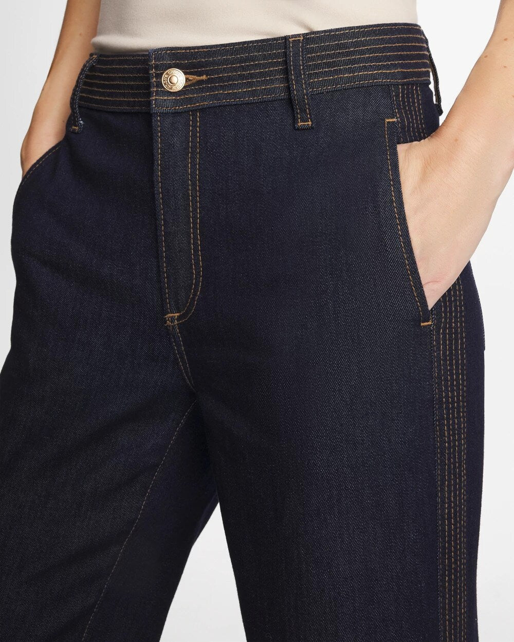 Trapunto Wide-Leg High-Rise Jeans Cedar Rinse - Chico's