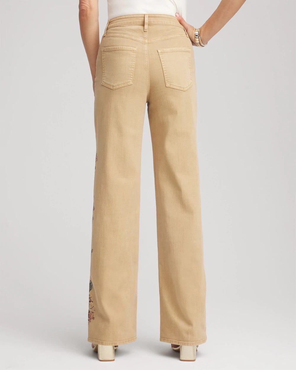 Embroidered High-Rise Wide-Leg Jeans Cafe Aroma - Chico's