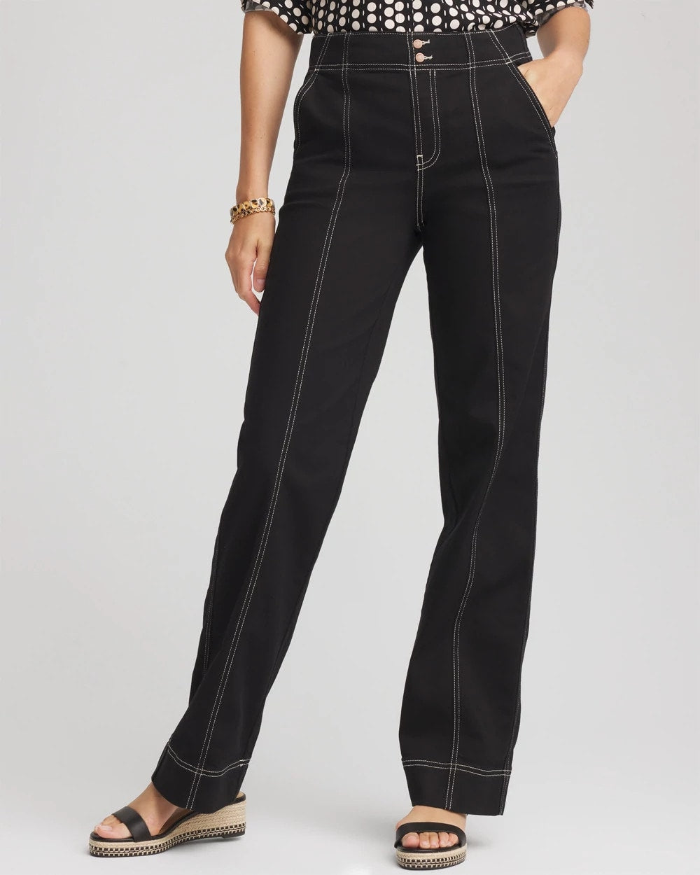 Pull-On Wide-Leg Jeans Black - Chico's