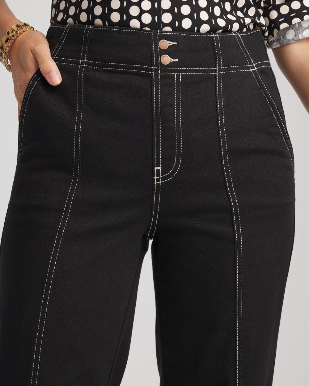 Pull-On Wide-Leg Jeans Black - Chico's