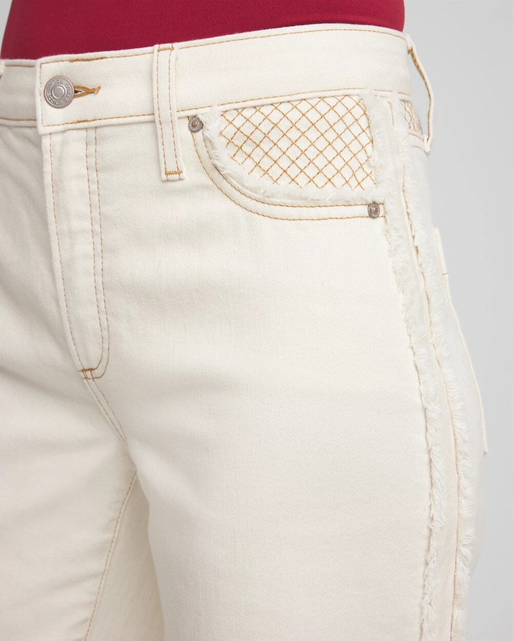 Sea Salt High-Rise Frayed Jeans Natural Seeded - Chico's