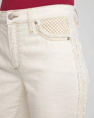 Sea Salt High-Rise Frayed Jeans Natural Seeded - Chico's