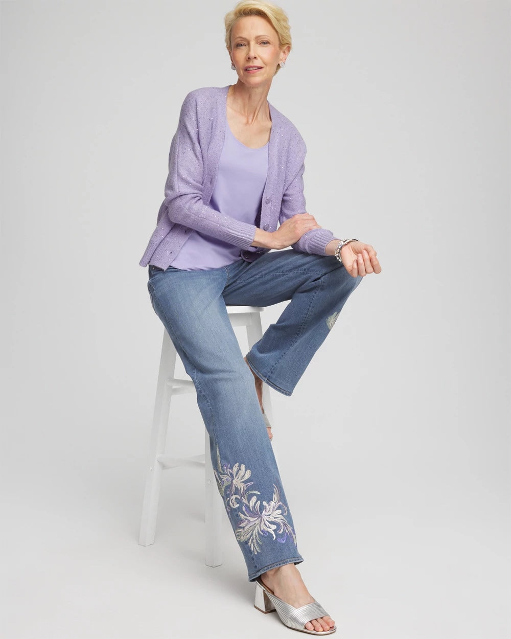 Embroidered Pull-On Wide-Leg Jeans Soraya Indigo - Chico's