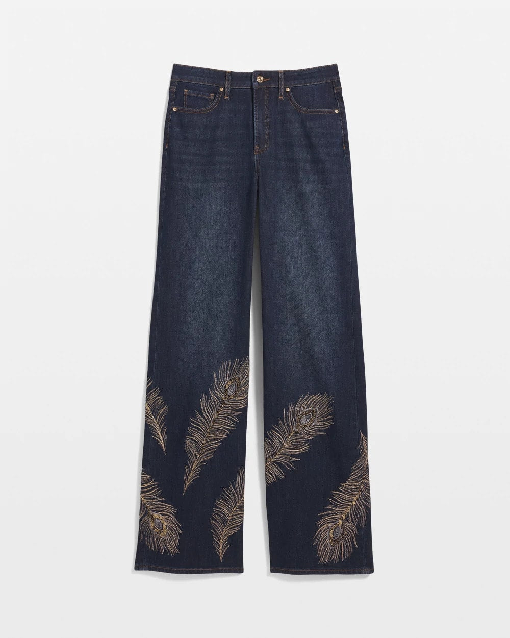 Embellished High-Rise Wide-Leg Jeans Marconi Indigo - Chico's