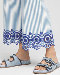Eyelet High-Rise Wide Cropped Jeans Blue - Chico's