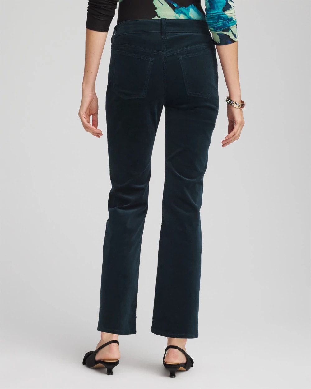 Velveteen Pull-On Flared Jeans Teal Shadow - Chico's